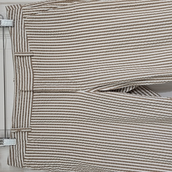 a new day Pants - A New Day 100% Cotton Tan/White Striped Pants